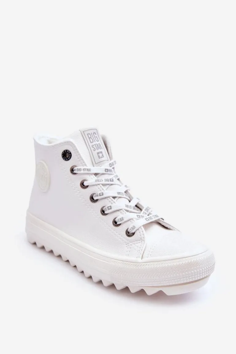 Trampki Damskie Big Star Wysokie Ocieplane Białe GG274108