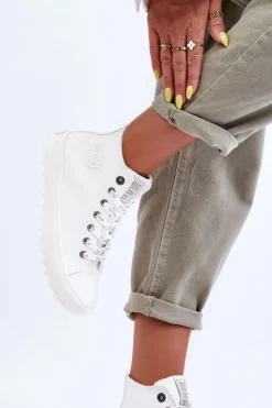 Trampki Damskie Big Star Wysokie Ocieplane Białe GG274108