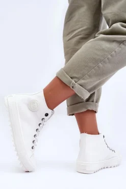 Trampki Damskie Big Star Wysokie Ocieplane Białe GG274108