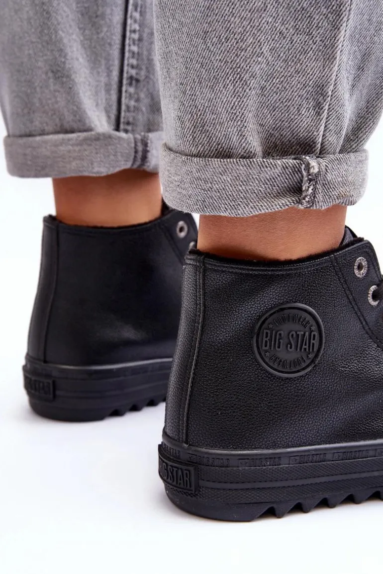 Trampki Damskie Big Star Wysokie Ocieplane Czarne EE274110