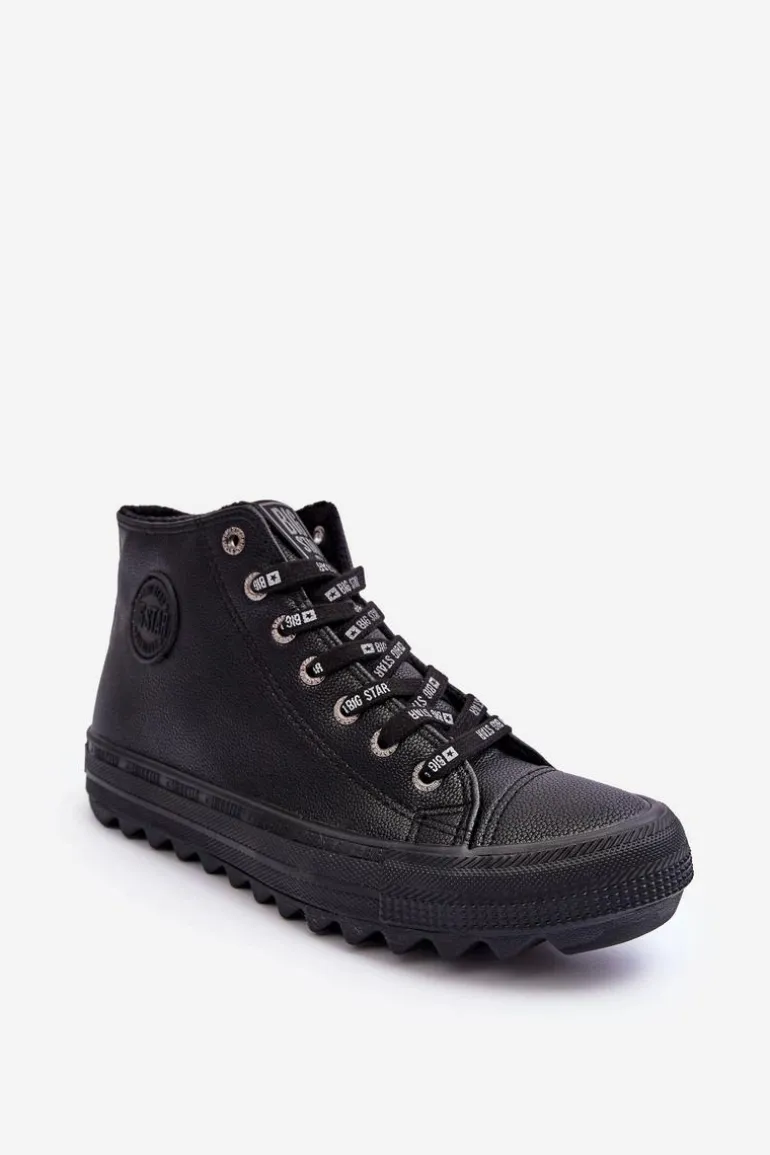 Trampki Damskie Big Star Wysokie Ocieplane Czarne EE274110