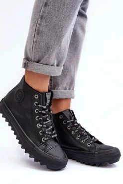 Trampki Damskie Big Star Wysokie Ocieplane Czarne EE274110