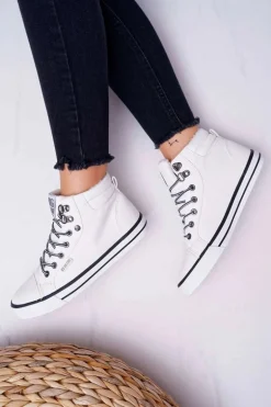 Trampki Damskie Big Star Wysokie Białe Ocieplane EE274411