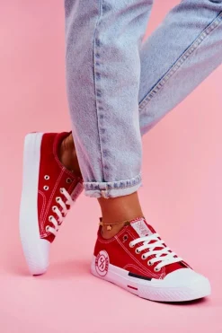 Trampki Damskie Cross Jeans Czerwone FF2R4074C