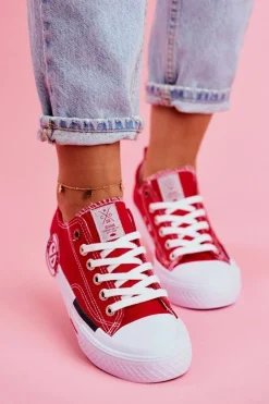 Trampki Damskie Cross Jeans Czerwone FF2R4074C