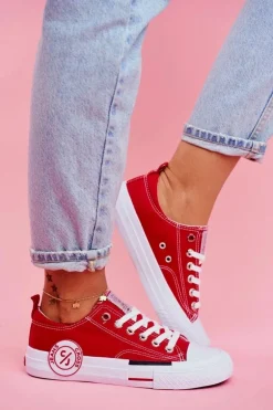 Trampki Damskie Cross Jeans Czerwone FF2R4074C