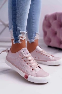 Trampki Damskie Cross Jeans Różowe DD2R4058