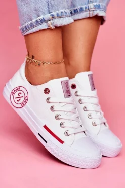 Trampki Damskie Cross Jeans Białe FF2R4072C