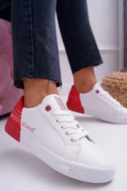 Trampki Damskie Cross Jeans Białe EE2R4016C