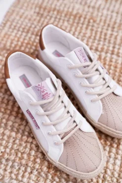 Trampki Damskie Cross Jeans Białe DD2R4095