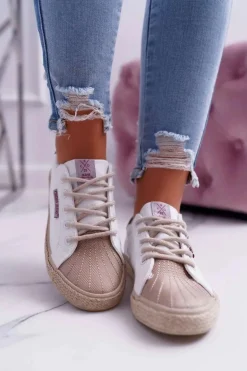 Trampki Damskie Cross Jeans Białe DD2R4095