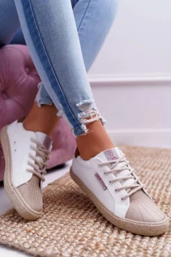 Trampki Damskie Cross Jeans Białe DD2R4095