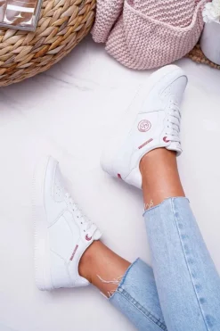 Trampki Damskie Cross Jeans Białe EE2R4143C