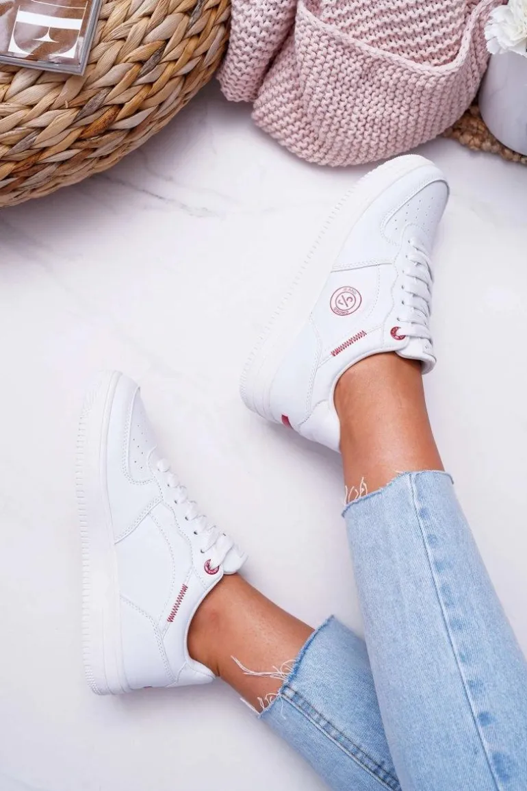 Trampki Damskie Cross Jeans Białe EE2R4143C