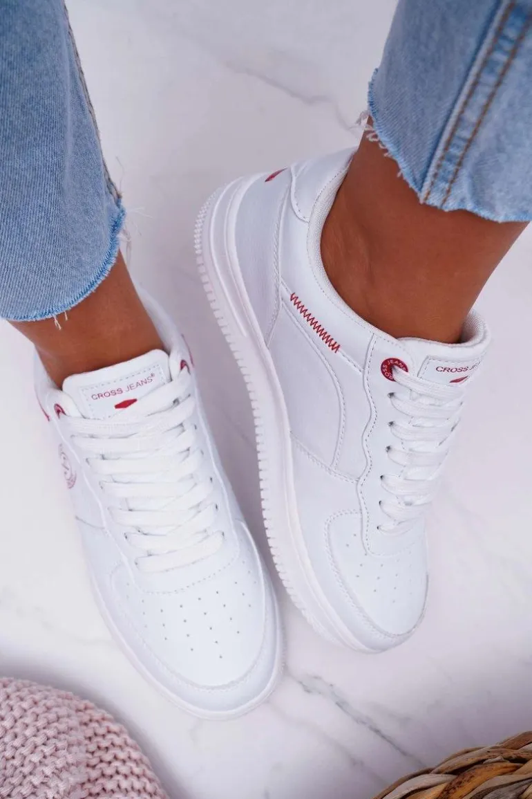 Trampki Damskie Cross Jeans Białe EE2R4143C