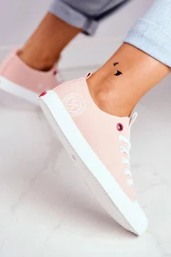 Trampki Damskie Cross Jeans Różowe FF2R4019C