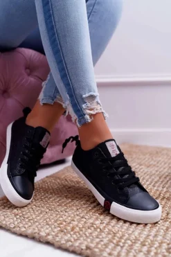 Trampki Damskie Cross Jeans Czarne DD2R4060