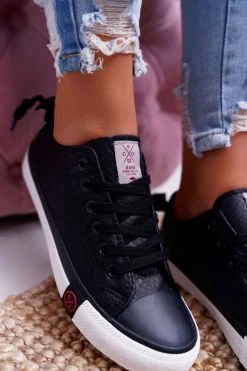 Trampki Damskie Cross Jeans Czarne DD2R4060