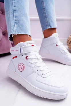 Trampki Damskie Cross Jeans Wysokie Białe EE2R4145C