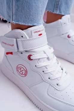 Trampki Damskie Cross Jeans Wysokie Białe EE2R4145C