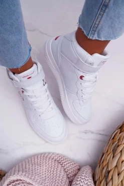 Trampki Damskie Cross Jeans Wysokie Białe EE2R4145C