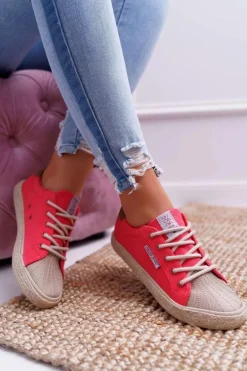 Trampki Damskie Cross Jeans Różowe DD2R4096