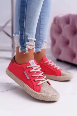 Trampki Damskie Cross Jeans Różowe DD2R4096