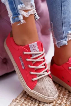 Trampki Damskie Cross Jeans Różowe DD2R4096