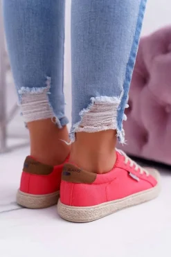 Trampki Damskie Cross Jeans Różowe DD2R4096