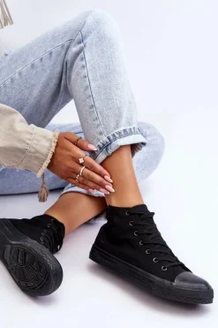 Trampki Damskie Czarne Socerio