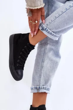 Trampki Damskie Czarne Socerio