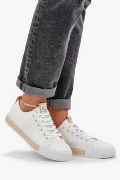 Trampki Damskie Klasyczne Złote Ville