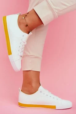 Trampki Damskie Klasyczne Żółte Ville