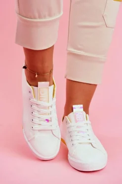 Trampki Damskie Klasyczne Żółte Ville