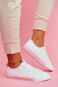 Trampki Damskie Klasyczne Różowe Ville