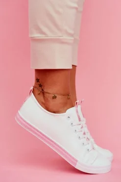 Trampki Damskie Klasyczne Różowe Ville