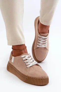 Trampki Damskie MEMORY FOAM SYSTEM BIG STAR NN276002 Ciemnobeżowe