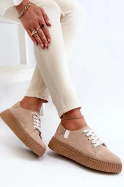 Trampki Damskie MEMORY FOAM SYSTEM BIG STAR NN276002 Ciemnobeżowe