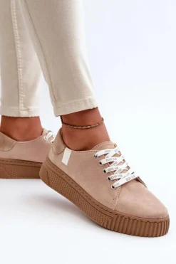 Trampki Damskie MEMORY FOAM SYSTEM BIG STAR NN276002 Ciemnobeżowe