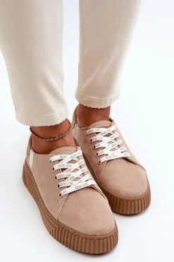 Trampki Damskie MEMORY FOAM SYSTEM BIG STAR NN276002 Ciemnobeżowe