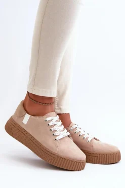 Trampki Damskie MEMORY FOAM SYSTEM BIG STAR NN276002 Ciemnobeżowe