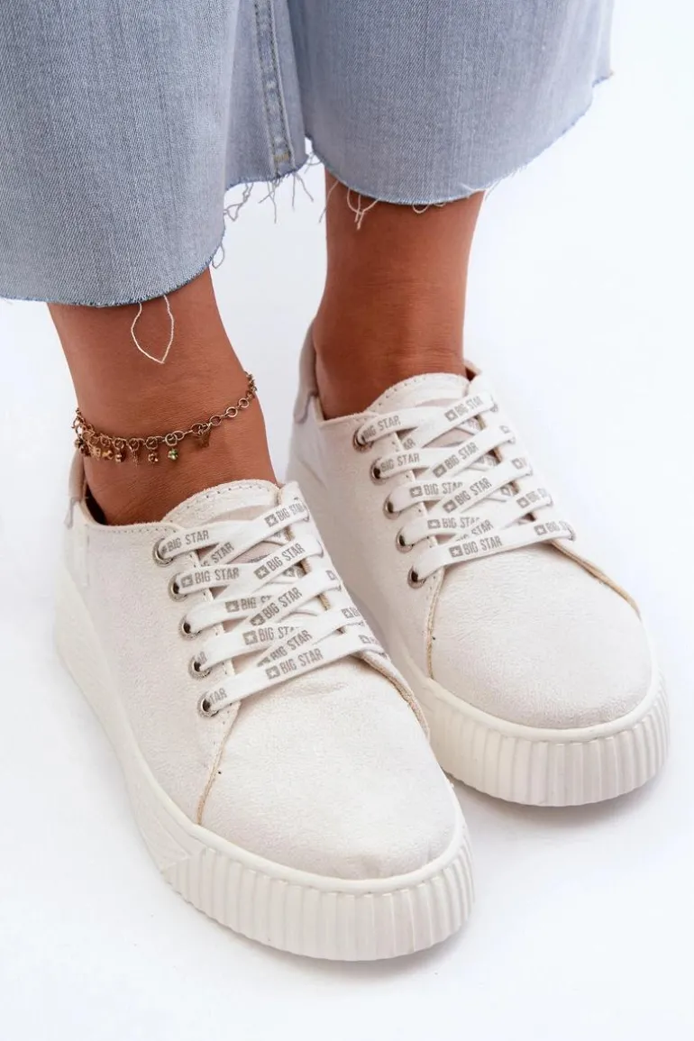 Trampki Damskie MEMORY FOAM SYSTEM BIG STAR NN276001 Białe