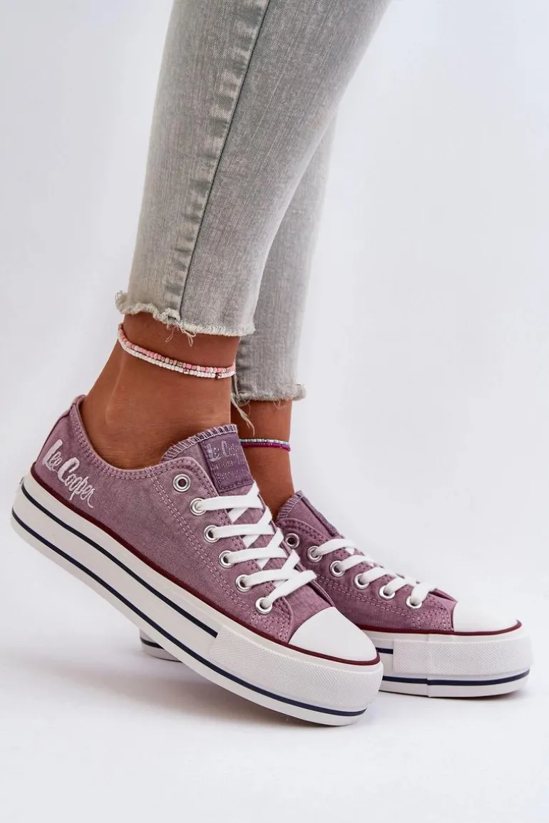 Trampki Damskie Na Grubej Podeszwie Lee Cooper LCW-24-31-2219 Fioletowe
