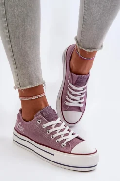 Trampki Damskie Na Grubej Podeszwie Lee Cooper LCW-24-31-2219 Fioletowe