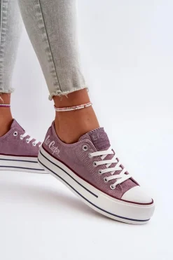 Trampki Damskie Na Grubej Podeszwie Lee Cooper LCW-24-31-2219 Fioletowe