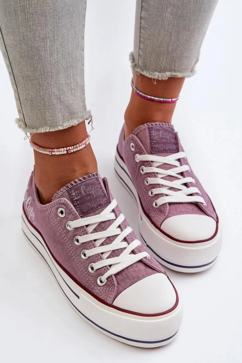 Trampki Damskie Na Grubej Podeszwie Lee Cooper LCW-24-31-2219 Fioletowe