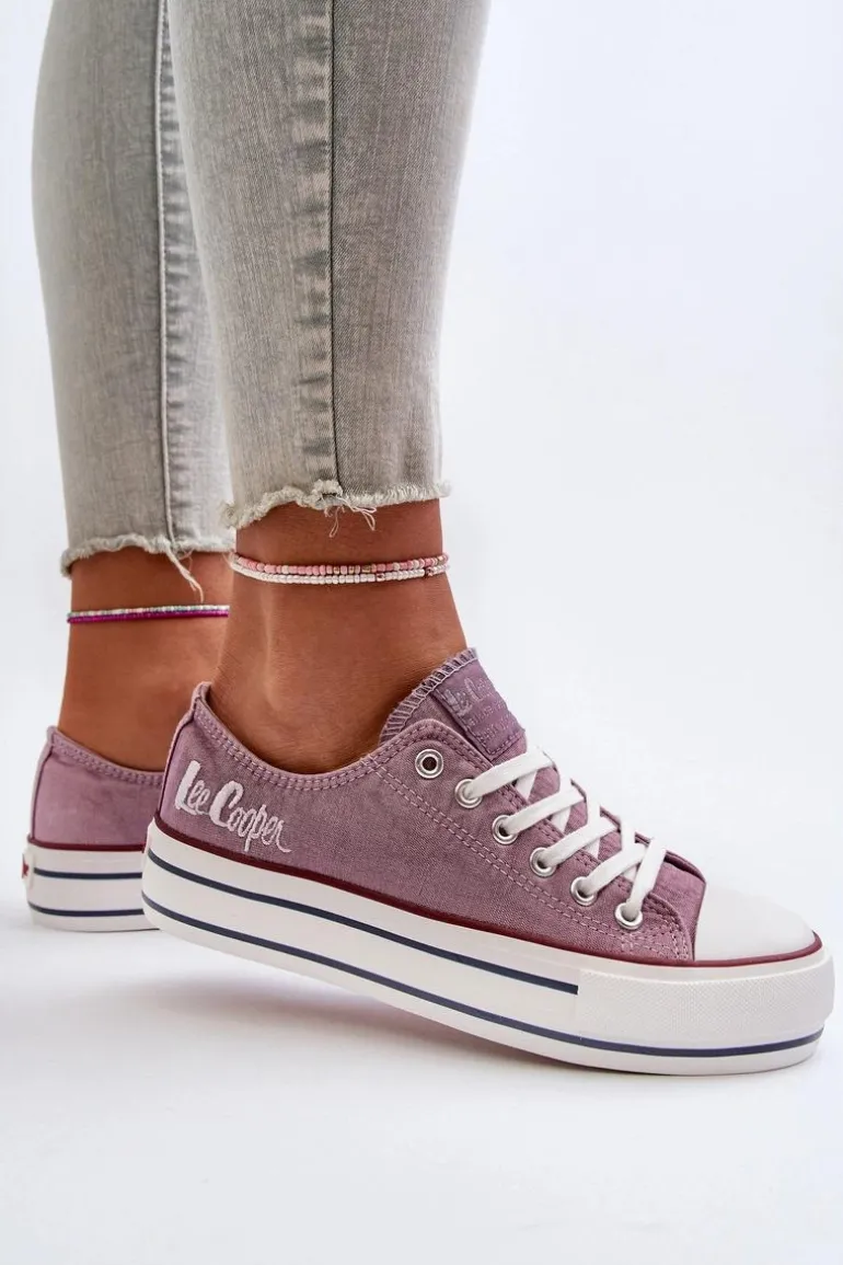 Trampki Damskie Na Grubej Podeszwie Lee Cooper LCW-24-31-2219 Fioletowe