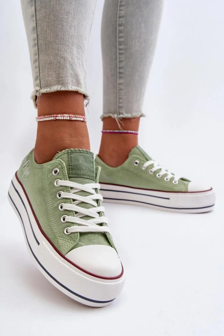 Trampki Damskie Na Grubej Podeszwie Lee Cooper LCW-24-31-2217 Zielone