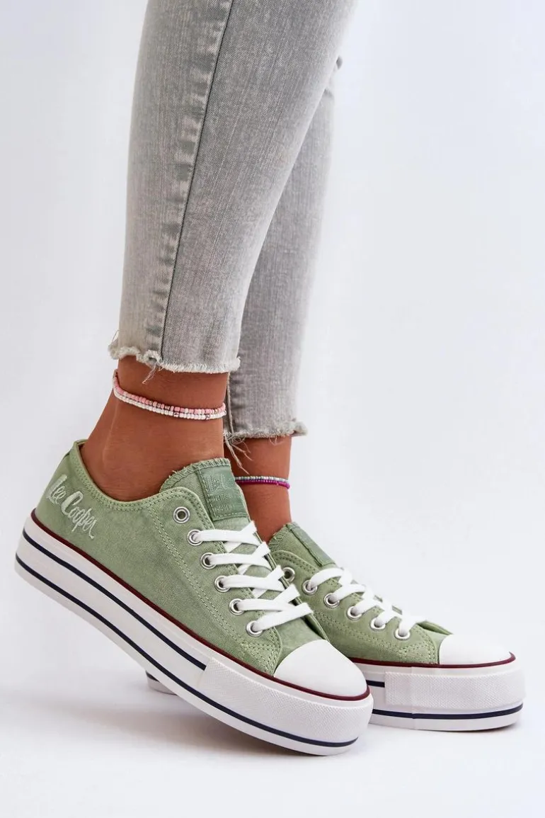 Trampki Damskie Na Grubej Podeszwie Lee Cooper LCW-24-31-2217 Zielone