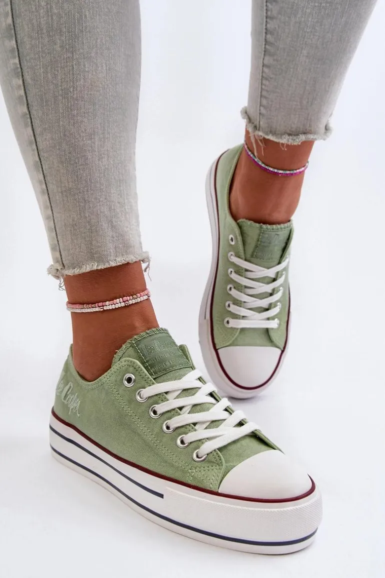 Trampki Damskie Na Grubej Podeszwie Lee Cooper LCW-24-31-2217 Zielone